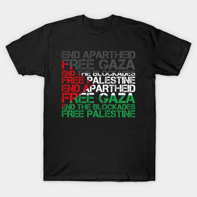 Palestine Flag Wordcloud - End Apartheid Free Palestine T-Shirt by mangobanana